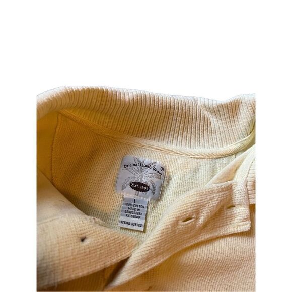 Original Island Sport yellow cotton button neck sweater - Picture 6 of 6